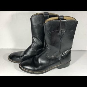 Justin Basic Black Leather RoperWork 7.5 EE JB3000